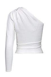 Current Boutique-Intermix - White Ribbed One-Shoulder Top Sz XS