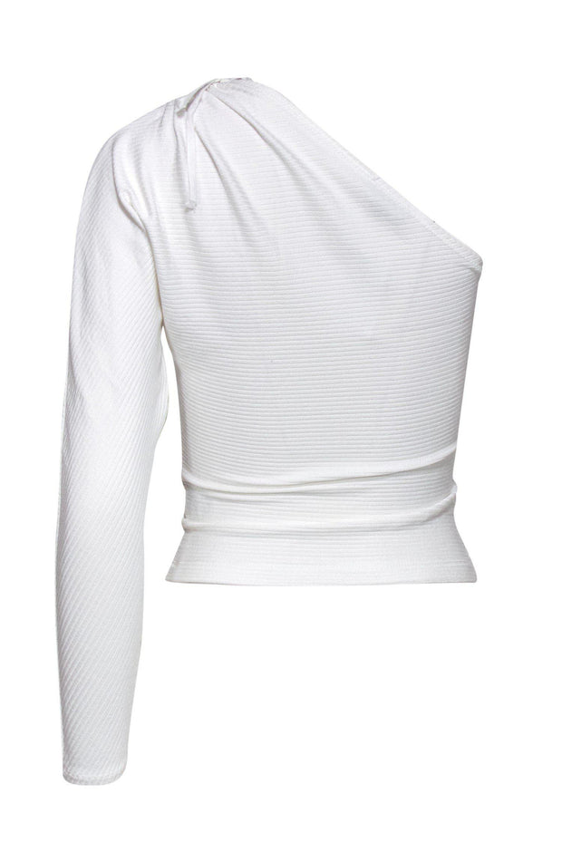 Current Boutique-Intermix - White Ribbed One-Shoulder Top Sz XS