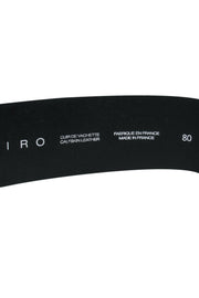 Current Boutique-IRO - Black Leather Belt w/ Silver Buckle Sz 80