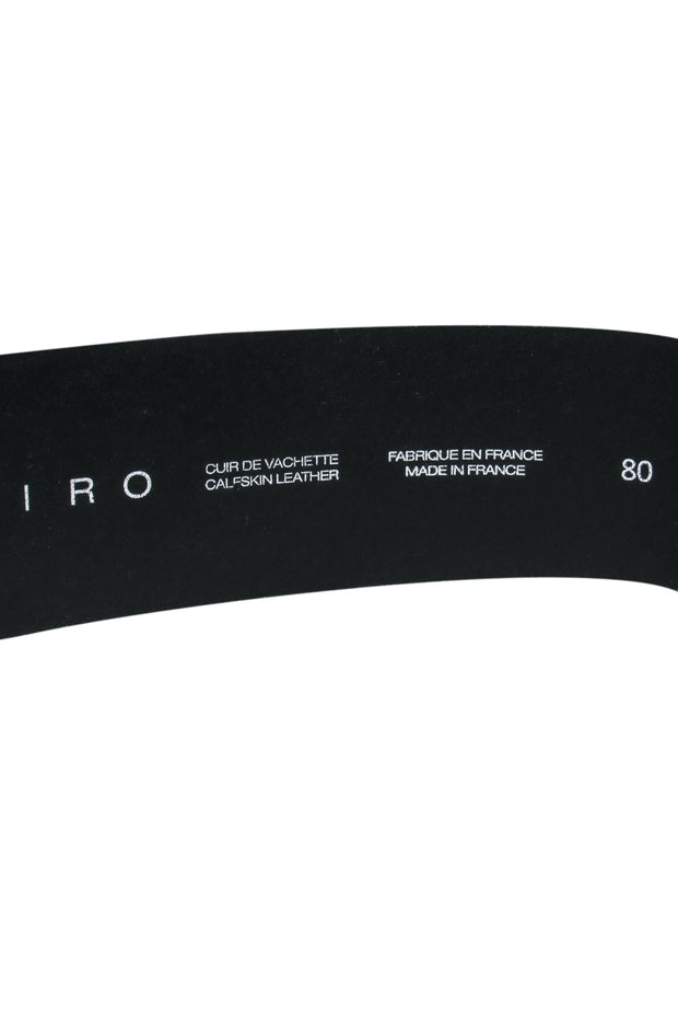 Current Boutique-IRO - Black Leather Belt w/ Silver Buckle Sz 80