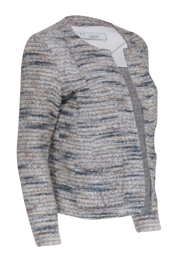 Current Boutique-IRO - Grey & Multi-Color Boucle-Tweed Blazer w/ Metallic Accent Sz 14