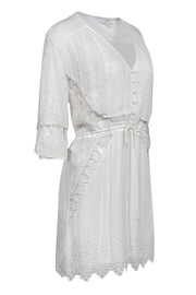 Current Boutique-IRO - White Embroidered Eyelet Sheath Dress Sz 6