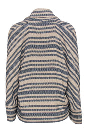 Current Boutique-IRO - Cream & Navy Cotton Striped Open Jacket Sz XS