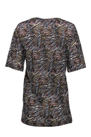 Current Boutique-IRO Jeans - Multicolored Zebra Print Distressed Tee Sz S