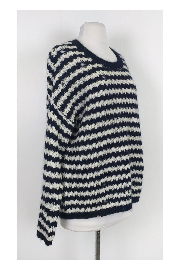 Current Boutique-IRO - White & Navy Striped Sweater Sz XS