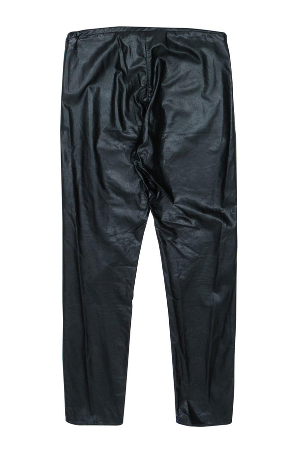 Current Boutique-Isabel Marant - Black Faux Leather Skinny Pants Sz 6