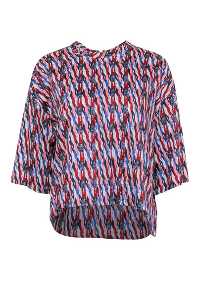 Current Boutique-Isabel Marant Etoile - Multicolored Tribal Printed Cotton Cropped Tee Sz 4