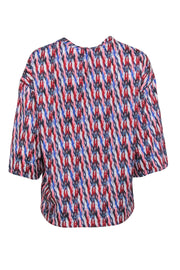 Current Boutique-Isabel Marant Etoile - Multicolored Tribal Printed Cotton Cropped Tee Sz 4