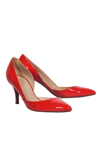 Current Boutique-J.Crew - Burnt Orange Patent Pointed Toe D’Orsay Heels Sz 7
