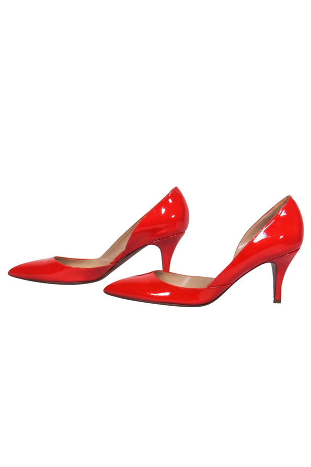 Current Boutique-J.Crew - Burnt Orange Patent Pointed Toe D’Orsay Heels Sz 7