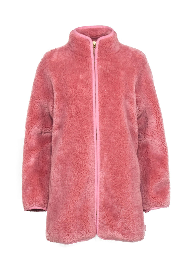 Current Boutique-J. Crew - Pink Faux Fur Coat Sz S