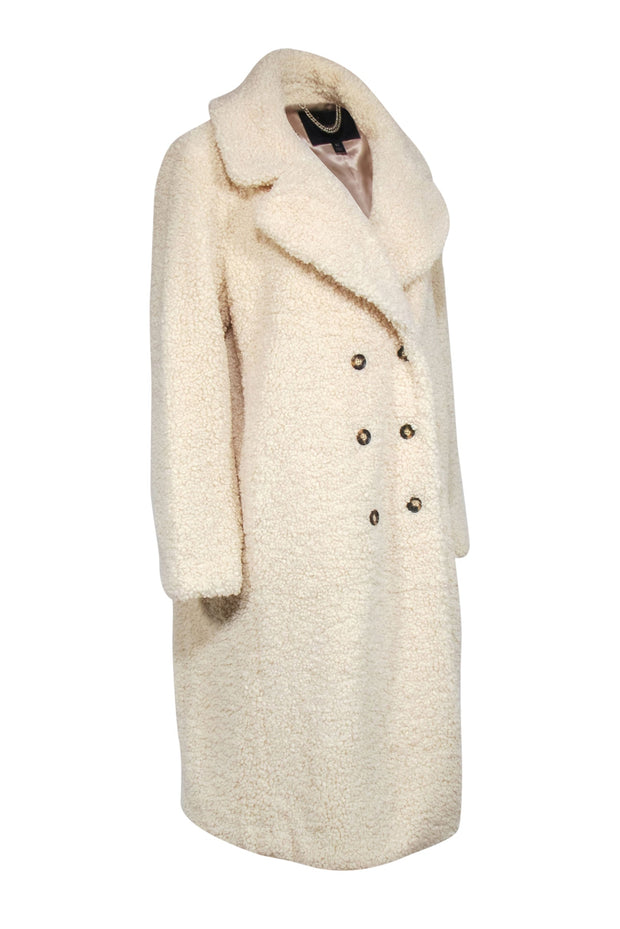 Current Boutique-J.Crew - Cream Teddy Sherpa Double Breasted Coat Sz XL