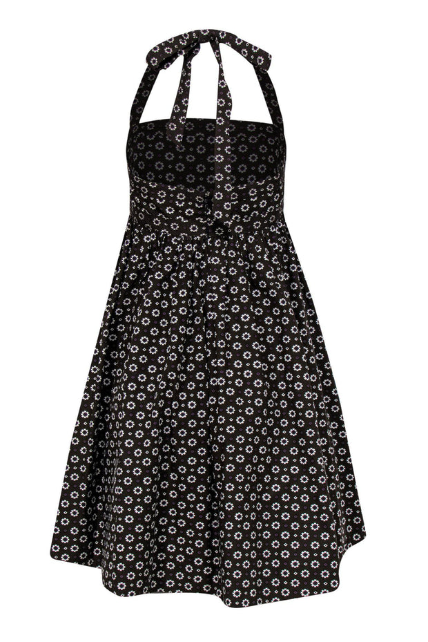 Current Boutique-J.Crew - Brown Floral Print Halter Top A-Line Dress Sz 6