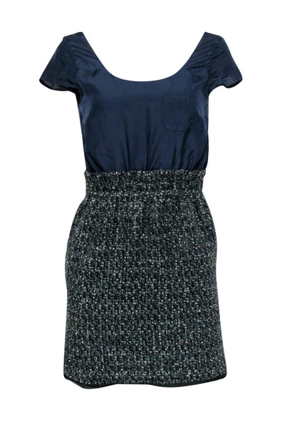 Current Boutique-J.Crew - Cap Sleeve Sheath Dress w/ Tweed Skirt Sz 0