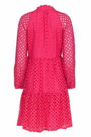 Current Boutique-J.Crew - Hot Pink Eyelet Overlay Cotton Babydoll Dress Sz XST