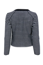 Current Boutique-J.Crew - Grey & Black Striped Jacket w/ Metallic Trim Sz 2