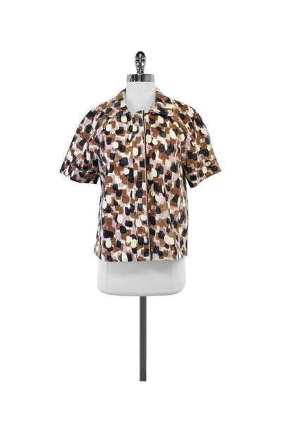 Current Boutique-J.Crew - Multicolor Cotton & Silk Short Sleeve Jacket Sz 6