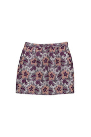Current Boutique-J.Crew Collection - Pink Metallic Floral Miniskirt Sz 0