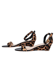 Current Boutique-J.Crew Collection - Tan & Black Leopard Print Calf Hair Wedges Sz 8.5