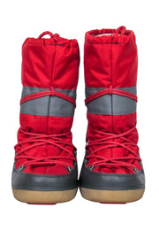 Current Boutique-Marc Jacobs - Red & Gray Lace-Up Chunky Moon Boots Sz M