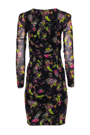Current Boutique-Jean Paul Gaultier Soleil - Black Floral Mesh Scoop Neck Bodycon Dress Sz S