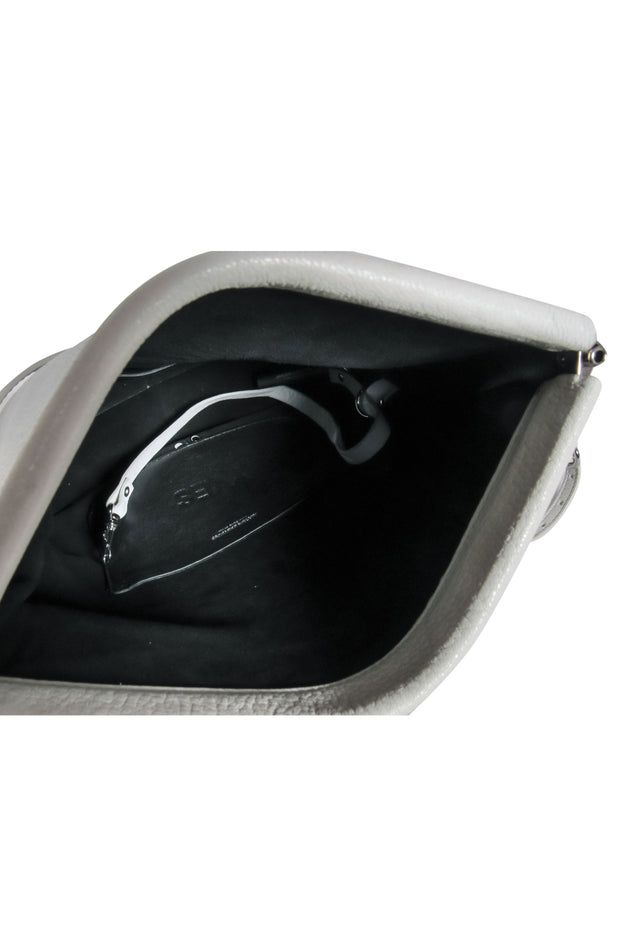 Current Boutique-Jerome Dreyfuss - Cream Pebbled Leather Frame-Style Crossbody