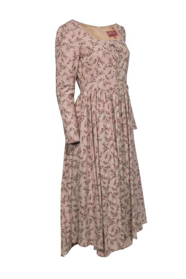 Current Boutique-Jessakae – Lace Up Pink Floral Maxi Dress Sz S