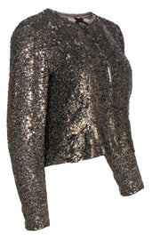 Current Boutique-Jigsaw - Golden Sequined Crop Jacket Sz S