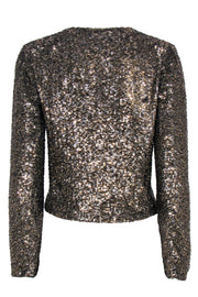 Current Boutique-Jigsaw - Golden Sequined Crop Jacket Sz S