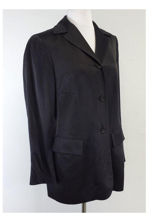 Current Boutique-Jil Sander - Long Grey Wool & Silk Blend Jacket Sz 8