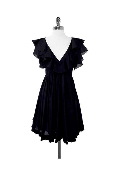 Current Boutique-Jill Stuart - Black Cotton & Silk Kimmy Dress Sz 6