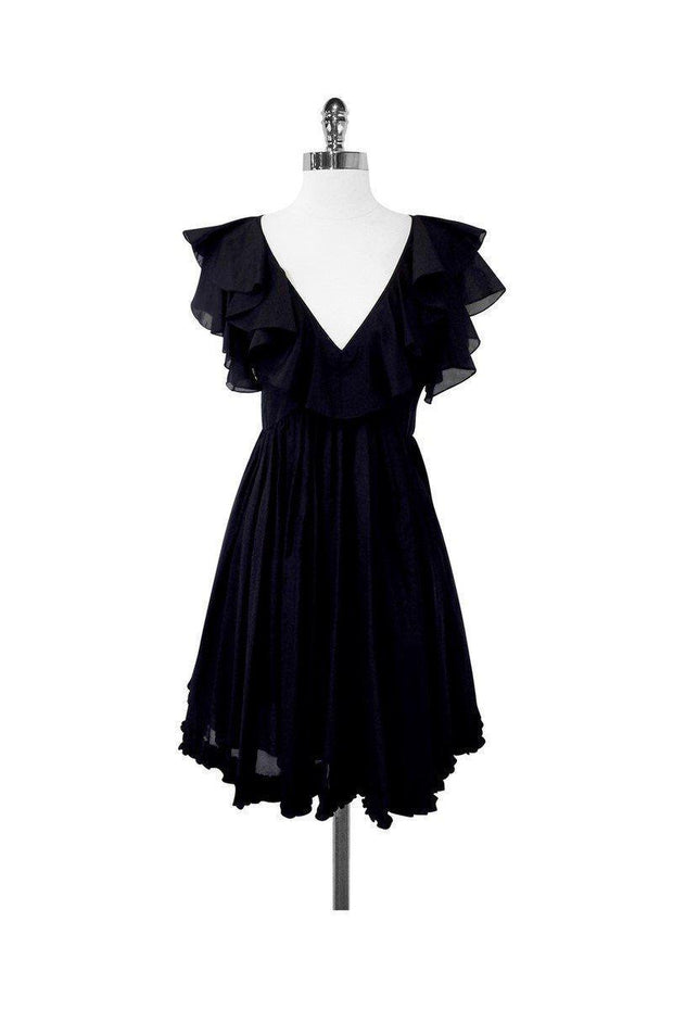 Current Boutique-Jill Stuart - Black Cotton & Silk Kimmy Dress Sz 6
