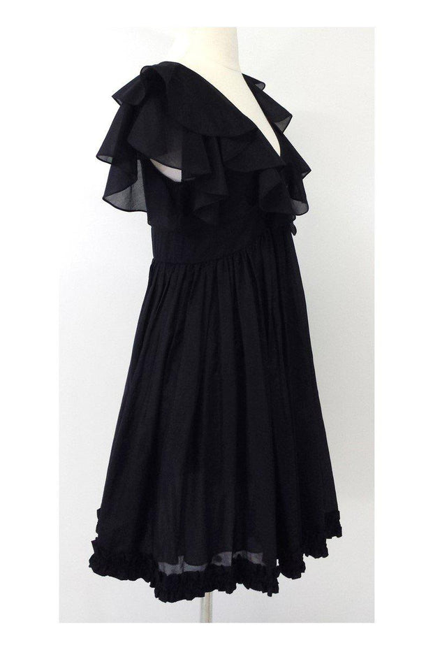 Current Boutique-Jill Stuart - Black Cotton & Silk Kimmy Dress Sz 6