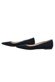 Current Boutique-Jimmy Choo - Dark Navy Felt Pointed Toe Ballet Flats Sz 6.5