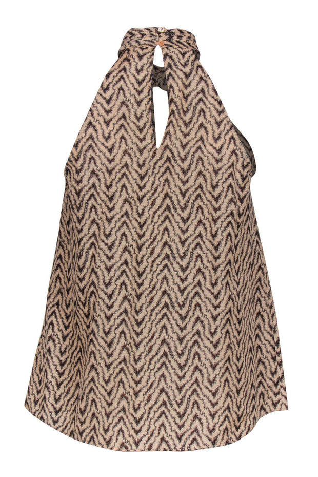 Current Boutique-Joie - Beige Twisted Neckline Keyhole Cotton Blend Tank Sz XS