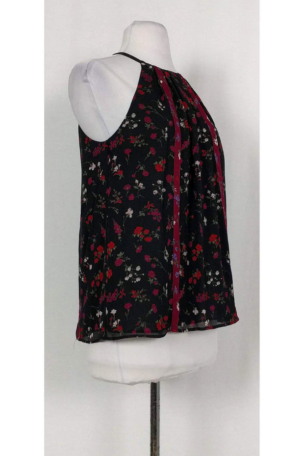 Current Boutique-Joie - Black Floral Halter Tank Top Sz XS