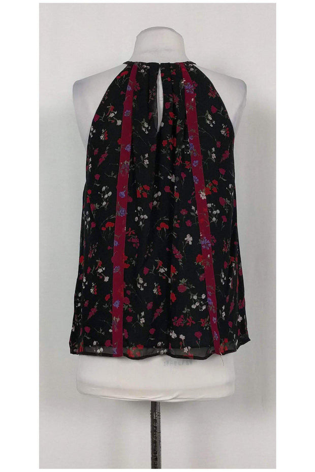 Current Boutique-Joie - Black Floral Halter Tank Top Sz XS