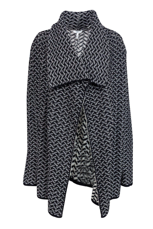 Current Boutique-Joie - Black & White Open Front Cardigan Sz M