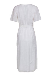 Current Boutique-Joie - White Cotton Short Sleeve Eyelet Maxi Dress Sz 2