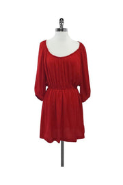 Current Boutique-Joie - Red Scoop Neck 3/4 Sleeve Dress Sz S