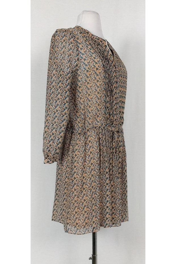 Current Boutique-Joie - Brown & Teal Silk Dress Sz XS