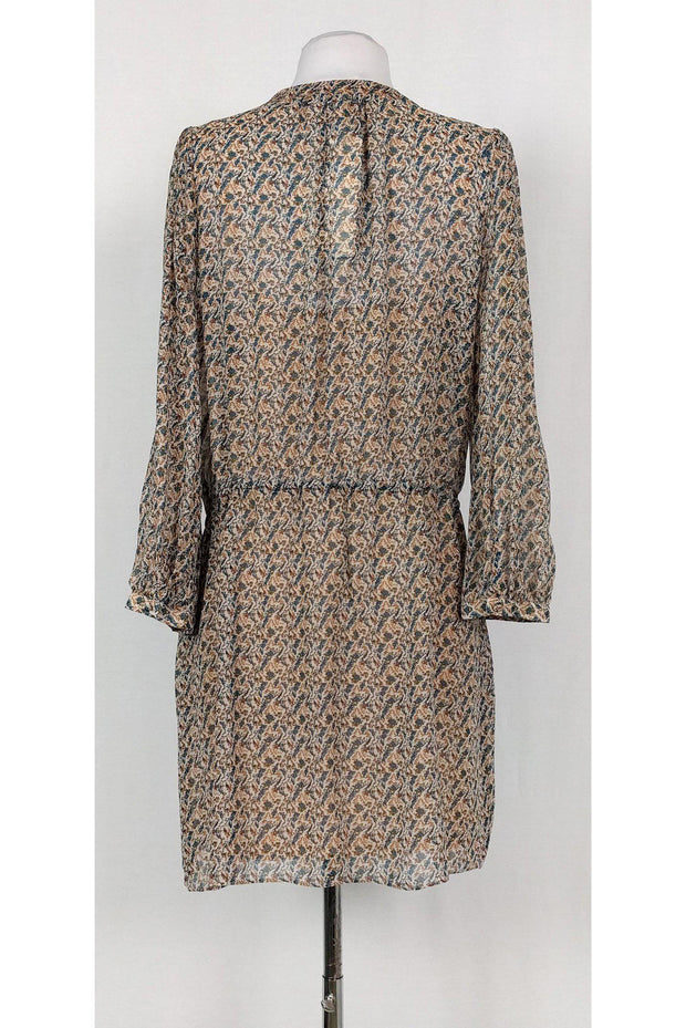 Current Boutique-Joie - Brown & Teal Silk Dress Sz XS