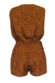 Current Boutique-Joie - Dark Orange & Black Leopard Print Sleeveless Romper Sz M