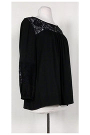 Current Boutique-Joie - Black Lace Yoke Blouse Sz M