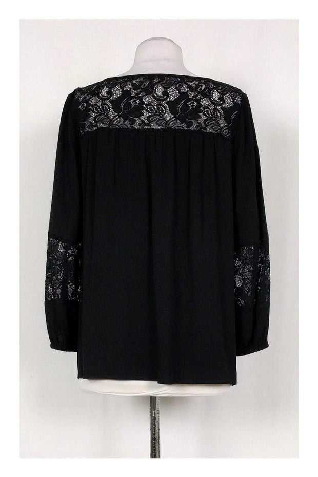 Current Boutique-Joie - Black Lace Yoke Blouse Sz M