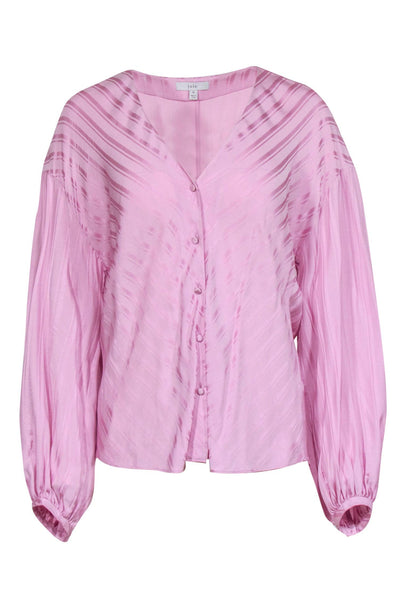Current Boutique-Joie - Pink Lavender Balloon Blouse w/ Front Buttons Sz M