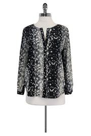 Current Boutique-Joie - Black Animal Print Blouse Sz S