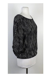 Current Boutique-Joie - Black & White Dotted Stripe Silk Top Sz XXS