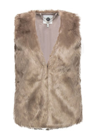 Current Boutique-Joie - Tan Faux Fur Clasped Vest Sz S