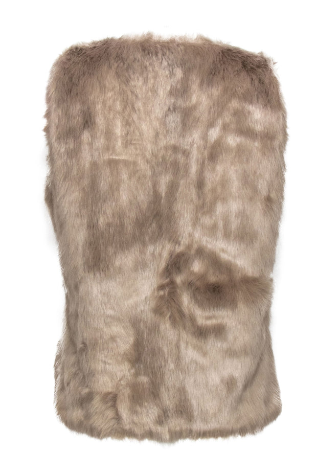 Current Boutique-Joie - Tan Faux Fur Clasped Vest Sz S